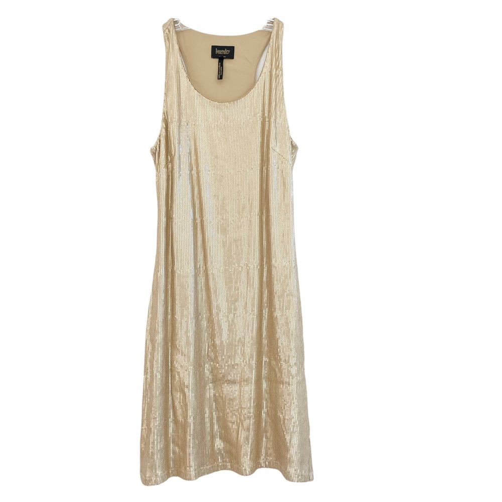 Laundry by Shelli Segal Gold Sequin Shift Dress 4